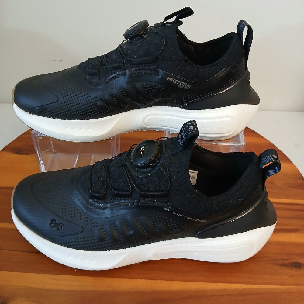 Under Armour Phantom Fore Golf Shoes Mens 7.5 Black BOA Storm Proof 3028238-001